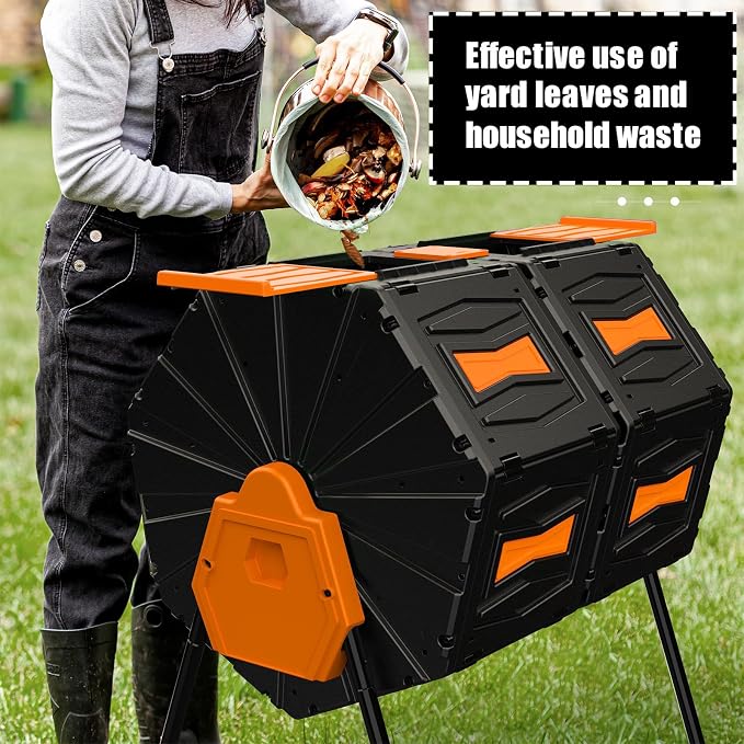 Compost Tumbler, Easy Assemble & Efficient Outdoor Compost Bin, 45 Gallon/170 - Image 9