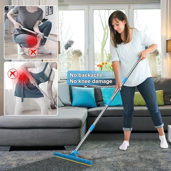 3 in 1 Carpet Rake for Pet Hair Removal, Reusable Pet Hair Remover Broom - Image 3