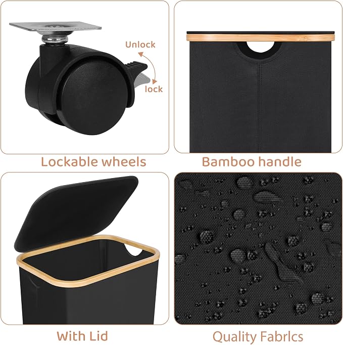 Laundry Basket with Wheels, 100L Hampers - Image 2