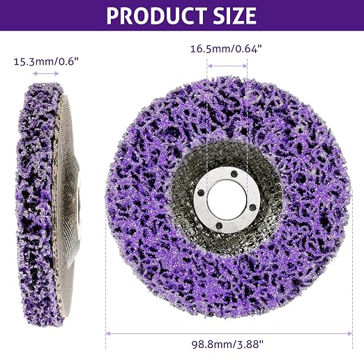 WICHEMI 10 Pack 4'' x 5/8'' Strip Discs Rust Remover Paint Stripping Wheel - Image 5