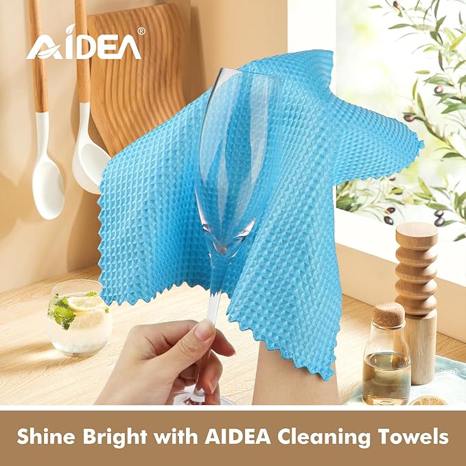 AIDEA Microfiber Glass Cleaning Cloth 12PK, Lint Free Cloth Polishing Cleaning - Image 4