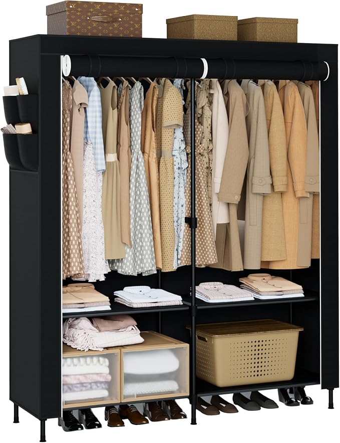 Portable Closet, 54.3 Inch Large Capacity Wardrobe Closet by Unknown
