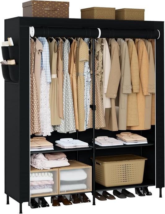 Portable Closet, 54.3 Inch Large Capacity Wardrobe Closet by Unknown