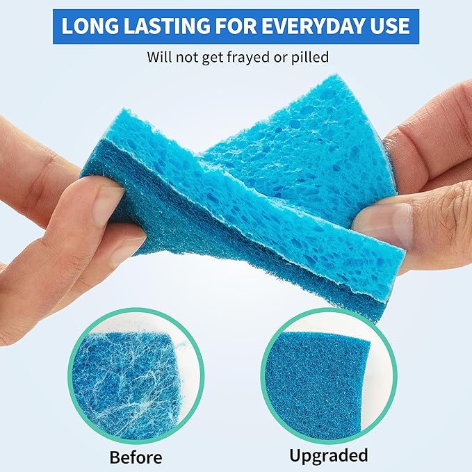 HOMERHYME Non-Scratch Cellulose Scrub Sponges 12 Pack, Sponges Kitchen - Image 3