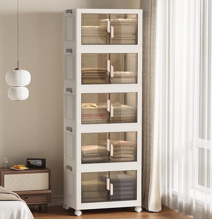 Elegant 5 Tiers Stackable Storage Bins by FeouBlf