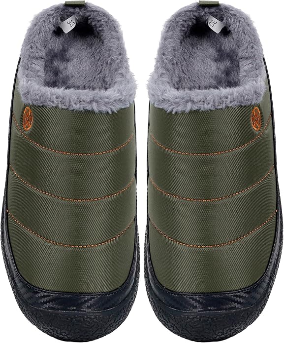 Womens Mens House Slippers Slip on Snow Winter Warm Fully Fur Lined Slippers - Image 6