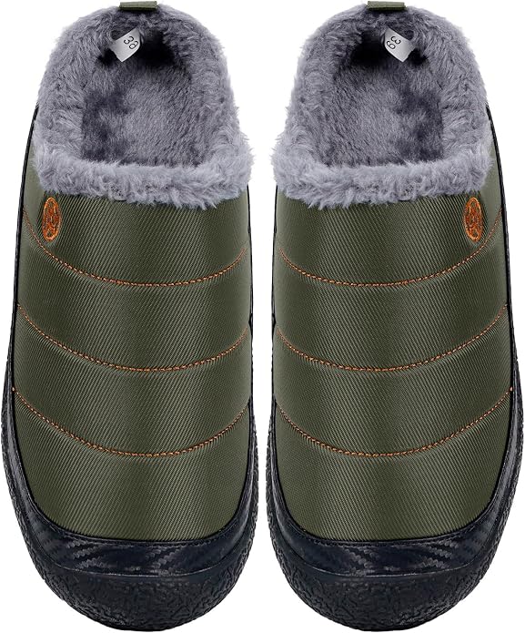 Womens Mens House Slippers Slip on Snow Winter Warm Fully Fur Lined Slippers - Image 6
