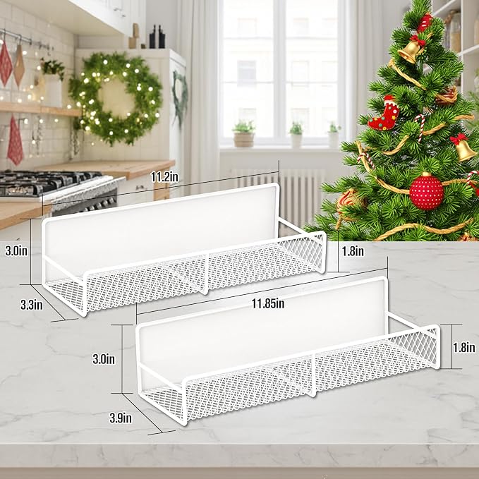 2 Pack Magnetic Spice Rack for Refrigerator, Rustproof Magnetic Shelf for Fridge - Image 6