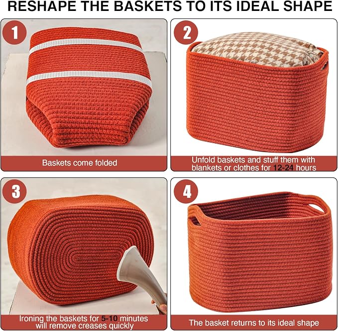 Storage Baskets for Organizing, Storage Basket for Shelves, Toy Towel Basket - Image 7