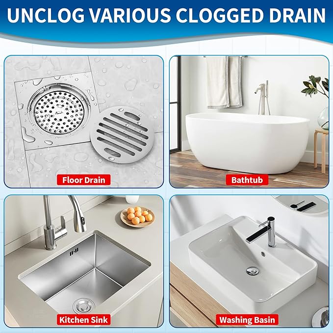 30 Inches Drain Snake Hair Clog Remover, Upgraded Anti-break Metal Plumbing - Image 7