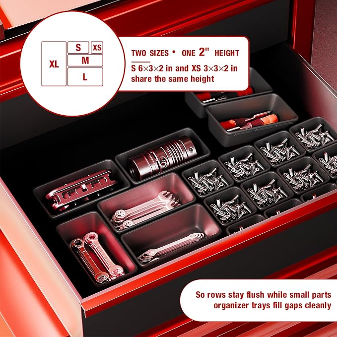16 PCS Small Parts Tool Box Organizer Trays, tool box trays organizer - Image 4
