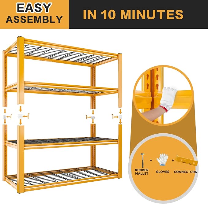 REIBII 40" W Garage Shelving 2240 LBS Storage Shelves Heavy Duty Metal Shelving - Image 9