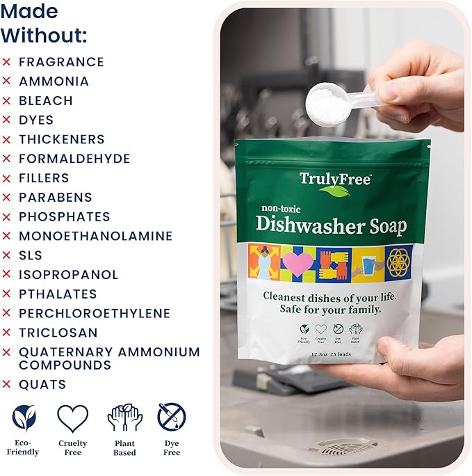 Truly Free Dishwasher Detergent Powder | Natural Dish Detergent, Dishwasher - Image 5