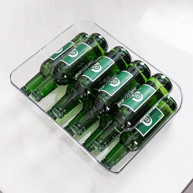 Ettori 2 Pack Water Bottle Organizer Refrigerator Organizer Bins and Clear - Image 3