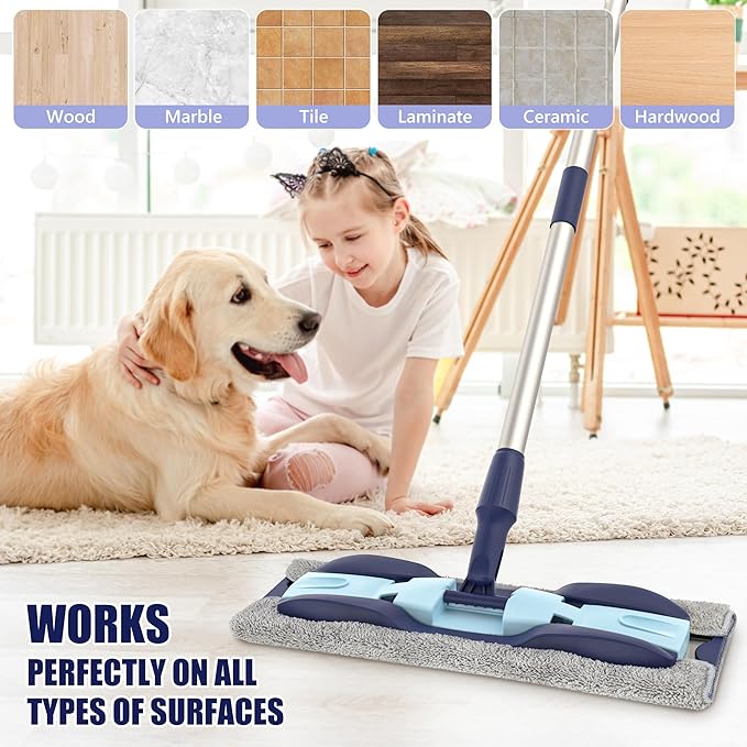 MEXERRIS Microfiber Floor Mop for Hardwood Laminate Tile Floor Cleaning: - Image 5