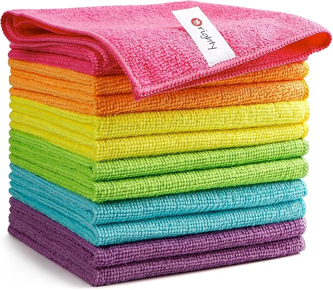 Orighty Microfiber Cleaning Cloth Pack of 12, Microfiber Towels by AllRightinOrighty