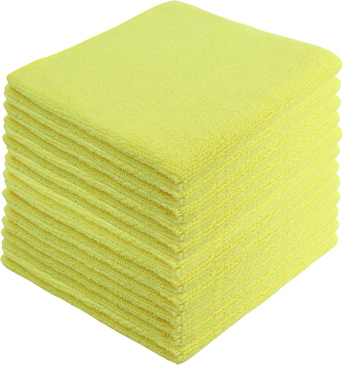 Microfiber Cleaning Cloths, 12 Pack, All-Purpose, Highly Absorbent, Washable by JDHomease
