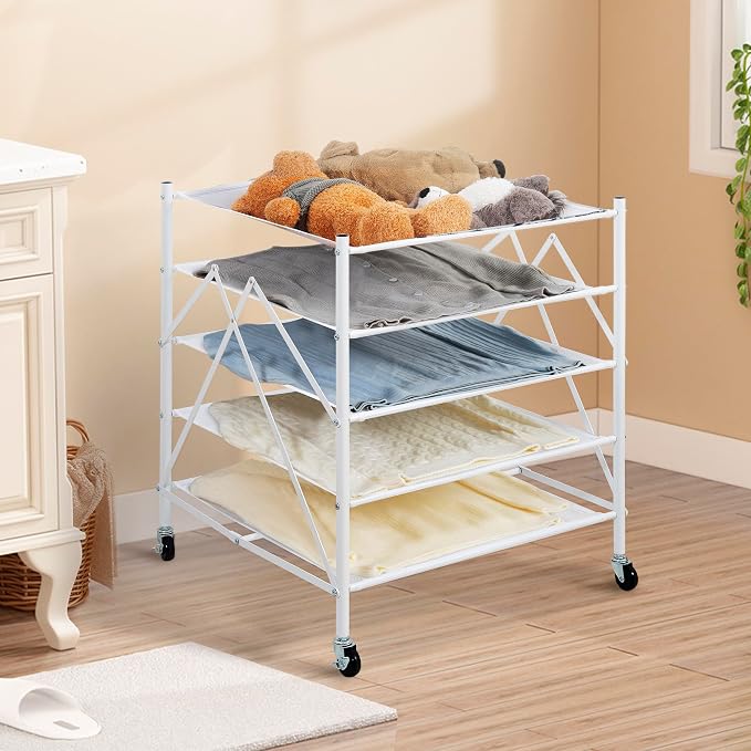 STORAGE MANIAC Sweater Drying Rack, Mesh Clothes Drying Rack, Stackable Laundry - Image 2