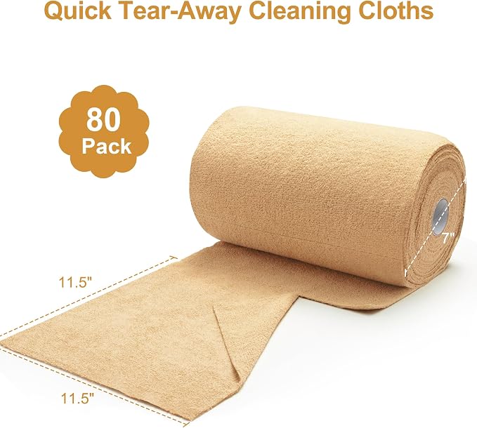 Greenfound Microfiber Cleaning Cloth Roll -80 Pack, Tear Away Towels, Reusable - Image 2