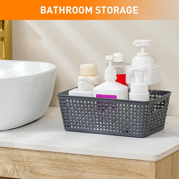 Plastic Storage Baskets With Lid, Storage Bins - Image 9