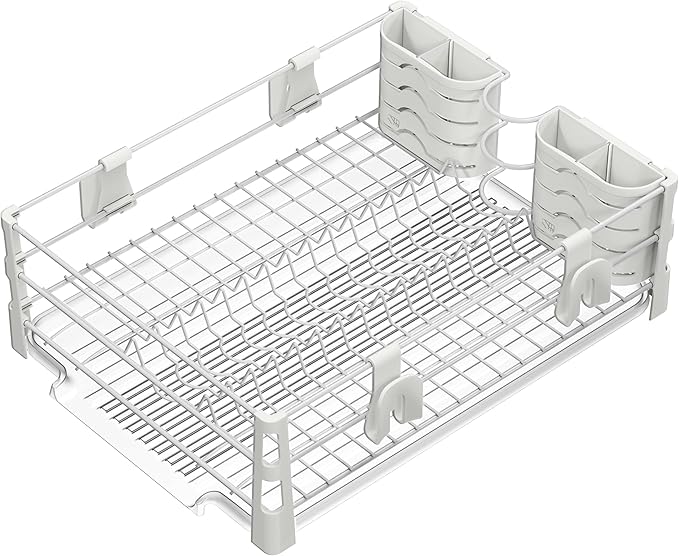 SIMPLE HOUSEWARE White Dish Drying Rack - Image 4