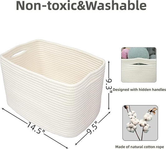 Cotton Rope storage Basket Bins Woven Basket - Image 2