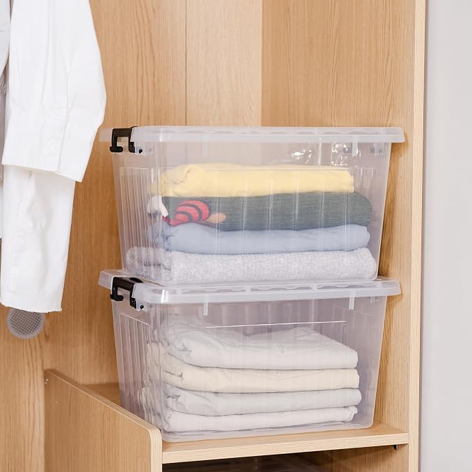 Citylife 22 QT Clear Plastic Storage Bins - Image 7
