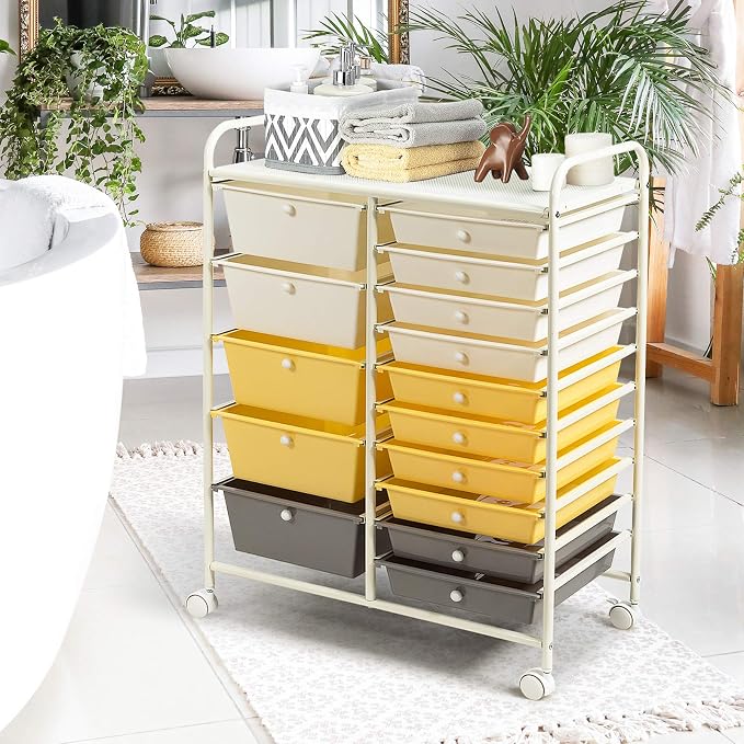 GOFLAME 15-Drawer Rolling Storage Cart, Utility Cart - Image 9