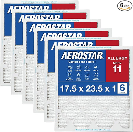 Aerostar 17 1/2x23 1/2x1 MERV 11, Pleated Air Filter, 17 1/2 x 23 1/2 x 1 by AirFiltersDelivered
