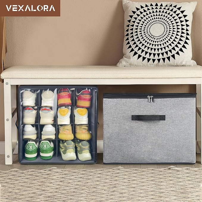 Shoe Organizer Box 2 Pack, Shoe Storage Organizer - Image 6