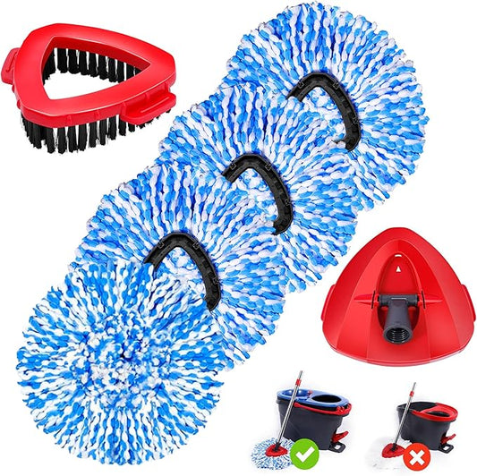 4 Pack Spin Mop Replacements Head Compatible by WaIEJiemiHome
