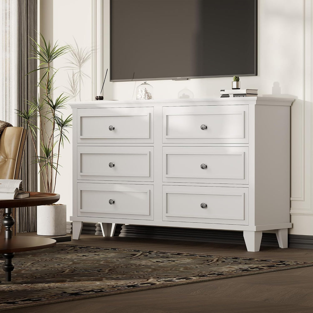 GAOMON Dresser for Bedroom, 6 Drawer Wide Dresser Storage Organizer, Modern W...