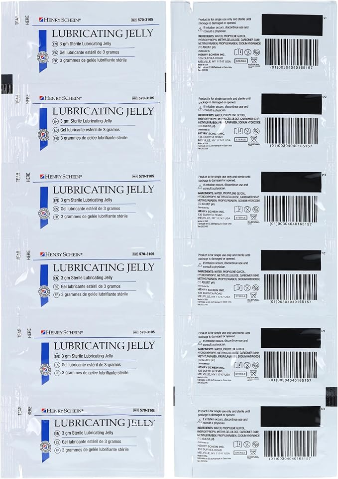 Henry Schein Sterile Lubricating Jelly – 3g Single-Use Packets, Convenient Box - Image 2