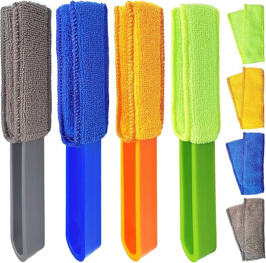 4 Pack Microfiber Blinds Duster, 4 Removable and Washable Sleeves, Cleaner by BAIDOON