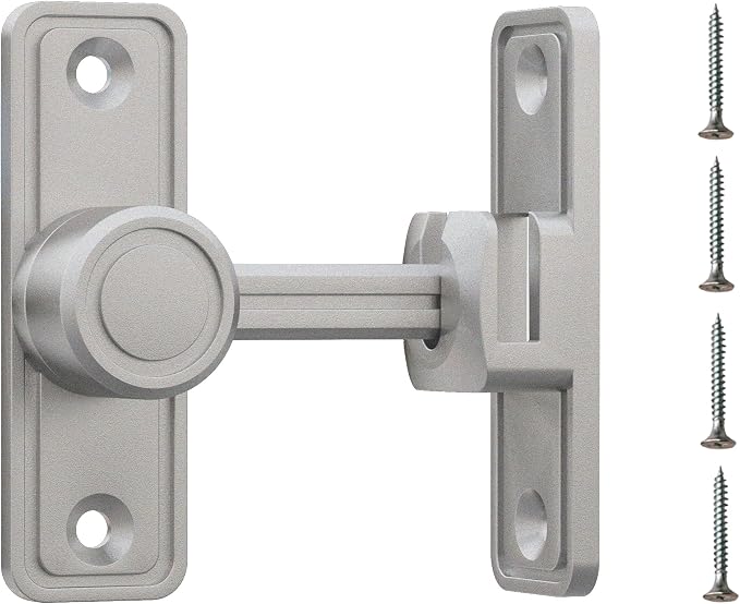 Barn Door Privacy Latch, 90°/180° Swing Slide Lock, Zinc-Alloy, Adhesive or by RETRIN