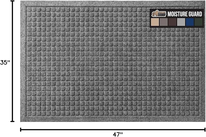 GORILLA GRIP Front Door Mat, Indoor Outdoor Ultra Absorbent HydroAbsorb Doormat - Image 2