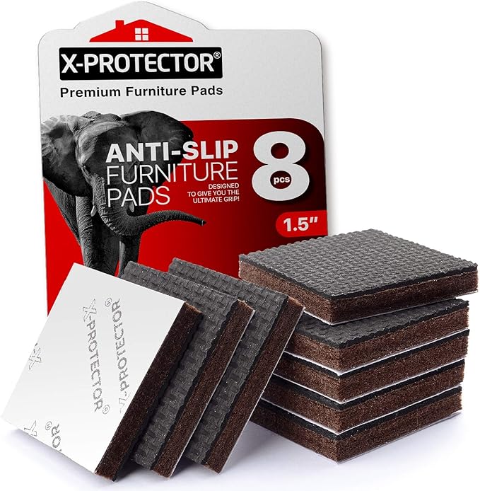 Non Slip Furniture Pads 8 pcs 1 1/2" X-Protector by X-Protector