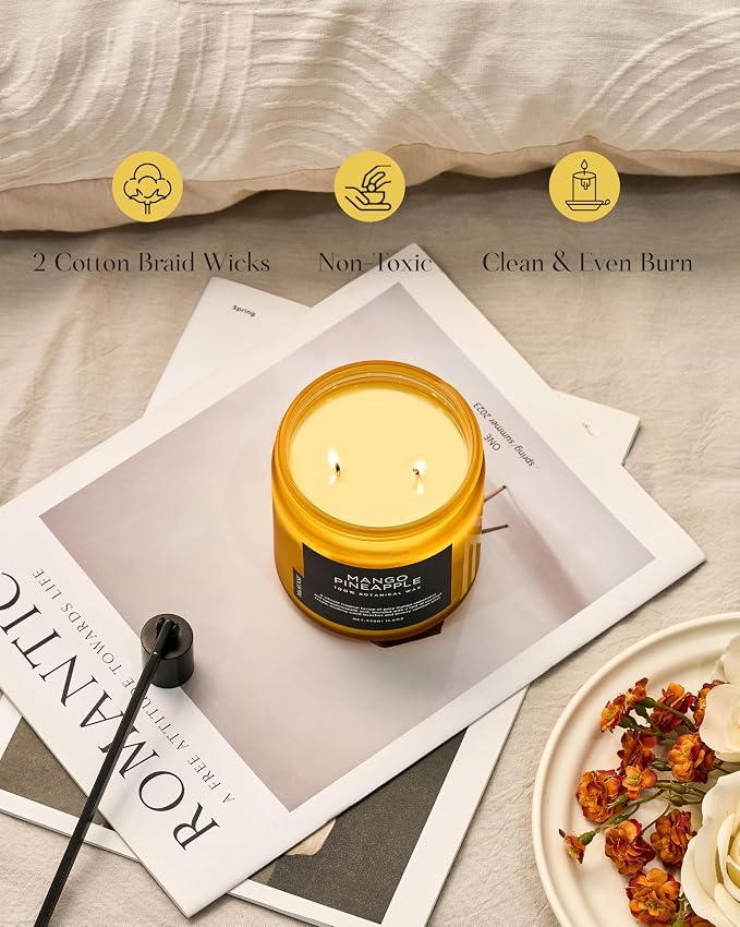 M&SENSE Mango Pineapple Tropical Scented Candle - Image 5
