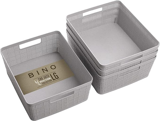 BINO | Woven Plastic Basket | Small, Space by BINO