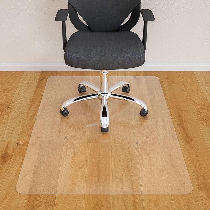 Office Chair Mat for Hardwood Floor- 35" x 35" Clear Desk Computer Chair Mat by HOMEK