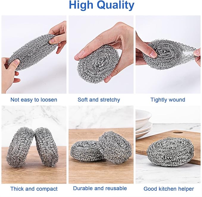 12Pack Upgraded Steel Wool Scrubbers - Image 3