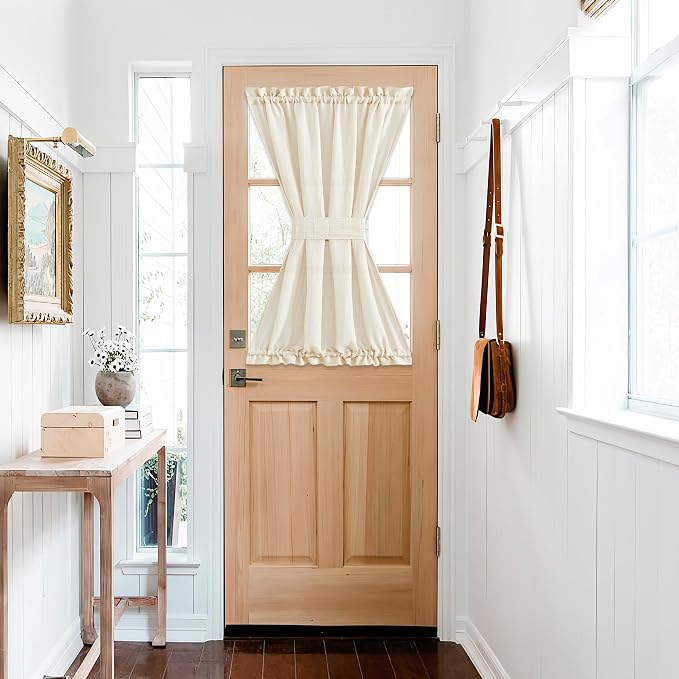 NICETOWN Faux Linen Kitchen Bathroom Door Curtains 40 Inches Length, Farmhouse by NICETOWN