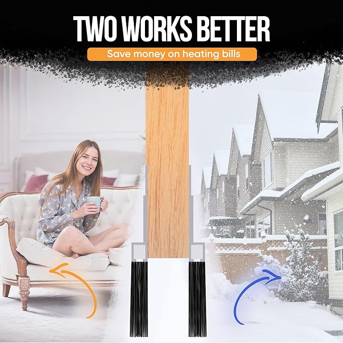 Premium 2 Pack Door Sweep for Bottom – Metal Gap Filler Draft Blocker, Weather - Image 5