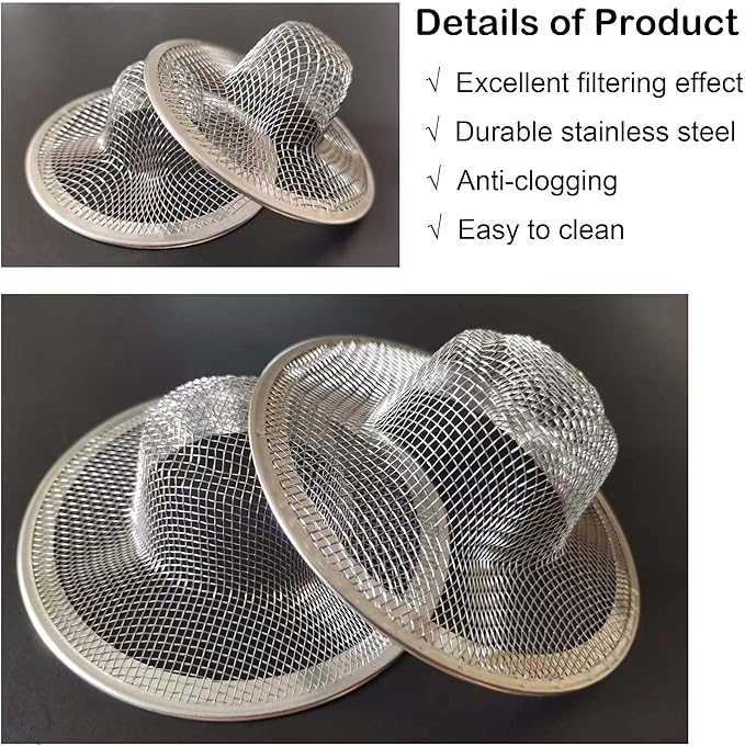 8PCS Metal Mesh Kitchen Sink Strainer, 3.54" Stainless Steel Slop Basket Filter - Image 3
