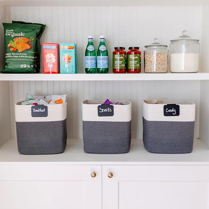 NaturalCozy Storage Cubes 11 Inch Cotton Rope Woven Baskets - Image 9