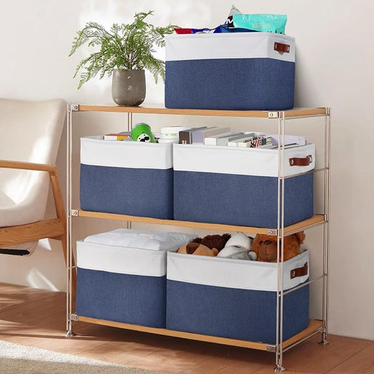 Univivi 4PC Large Storage Baskets Foldable Fabric Storage Bins - Image 2