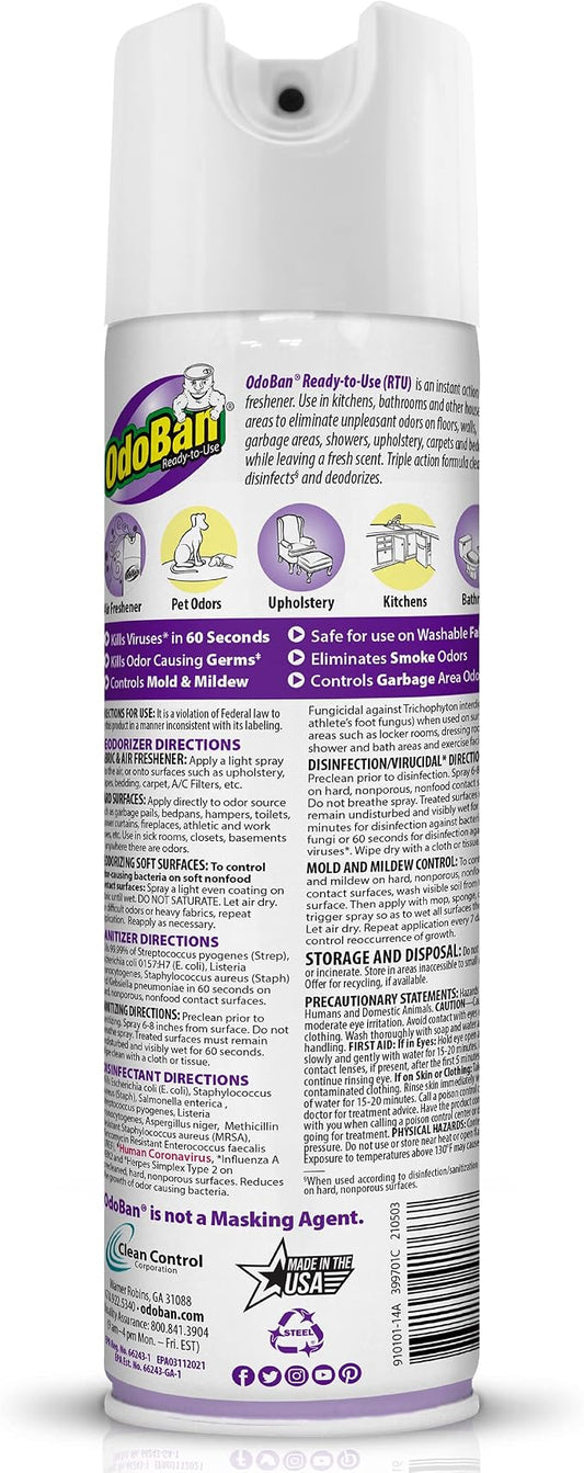 OdoBan Ready-to-Use Disinfectant and Harsh Aroma Eliminator, Cleaner and - Image 2