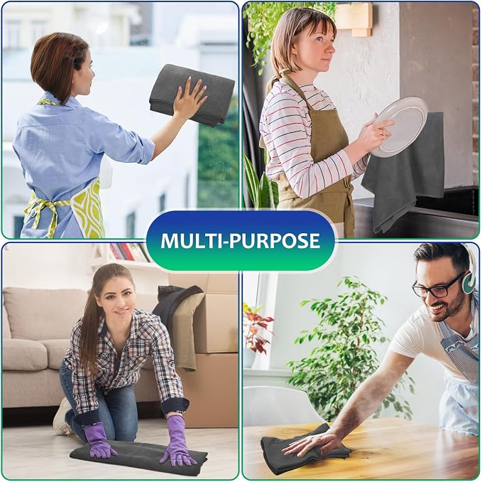 Newwiee 3 Pcs Extra Large Microfiber Cleaning Cloth 30" x 20" Washable Reusable - Image 7