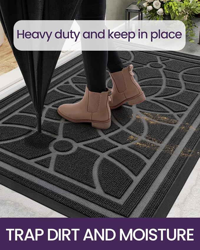 DEXI Front Door Mat Outside Entrance, Heavy Duty Non Slip Low Profile Doormat - Image 5
