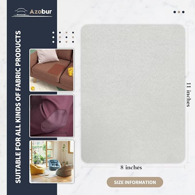 Azobur Velvet Patch, Self-Adhesive Rectangular Flannel Fabric Patch, Automotive - Image 2